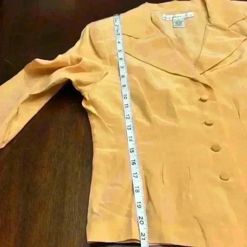 100% Silk Women'sDavid Warren New York Suit Jacket size 10-GUC - Picture 9 of 10
